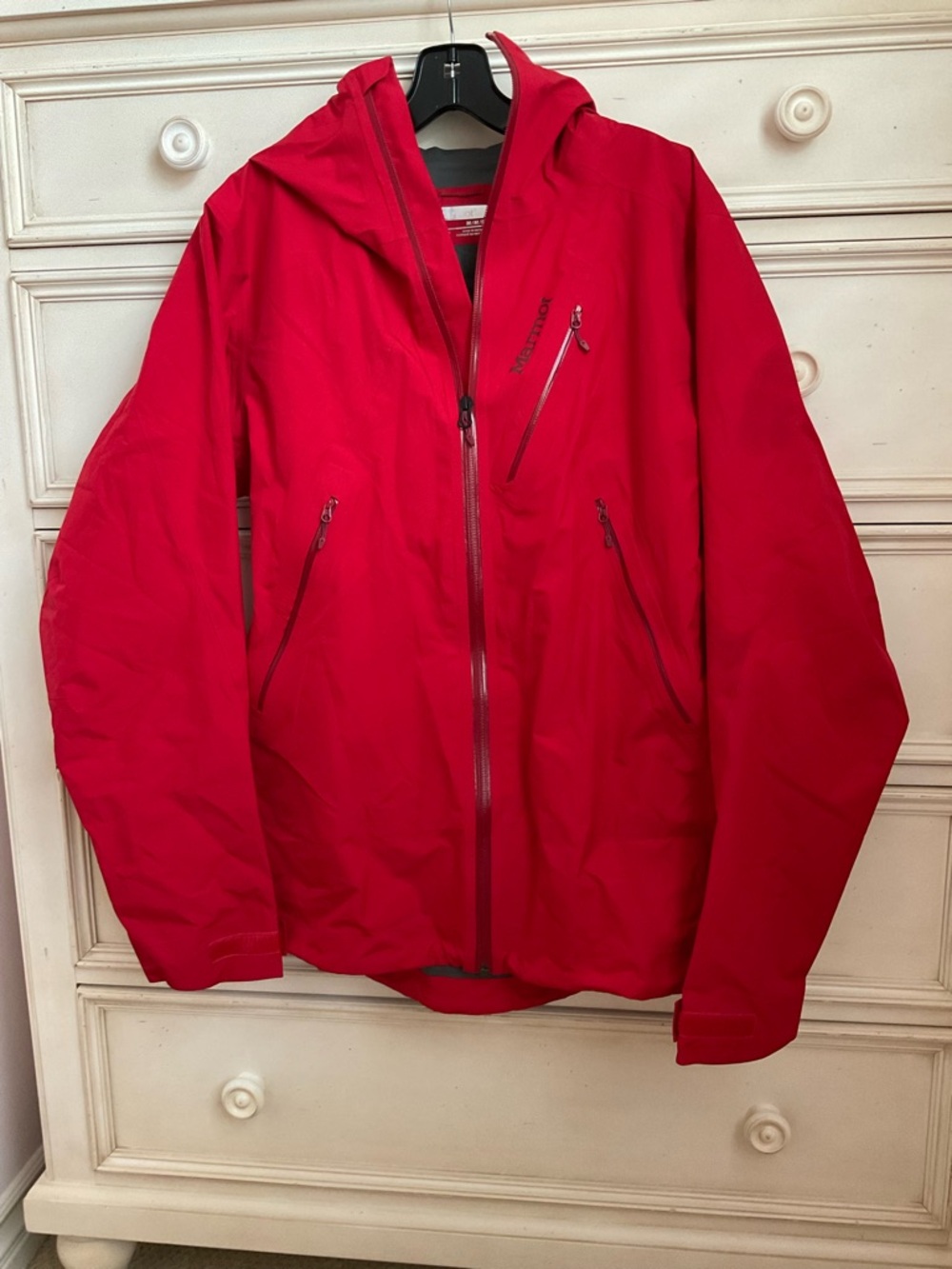 Marmot Bright Red Hooded Waterproof Rain Jacket